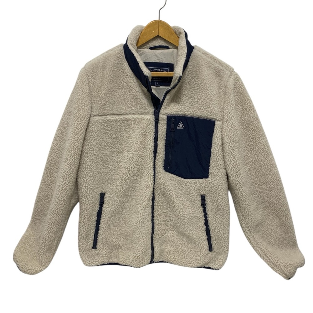 G. H. Bass & Co Almond Navy Blue Zip Up Fleece - NEW - Men’s Small
